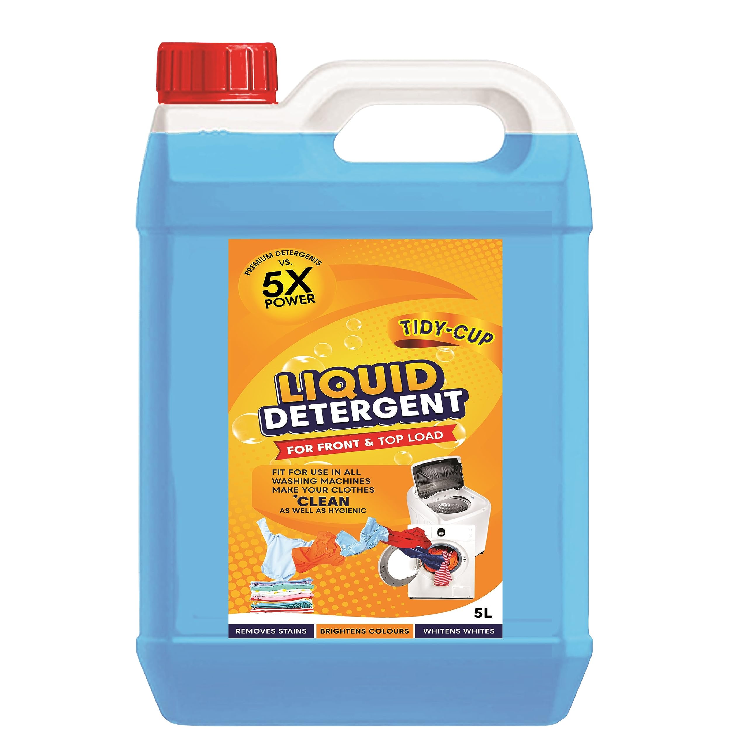 Liquid Detergent 5 Liter | Laundry Liquid For Fabric Care | Suitable For Top-Load And Front Load Machine And Hand Wash | Concentrated Laundry Detergent (5 liters)