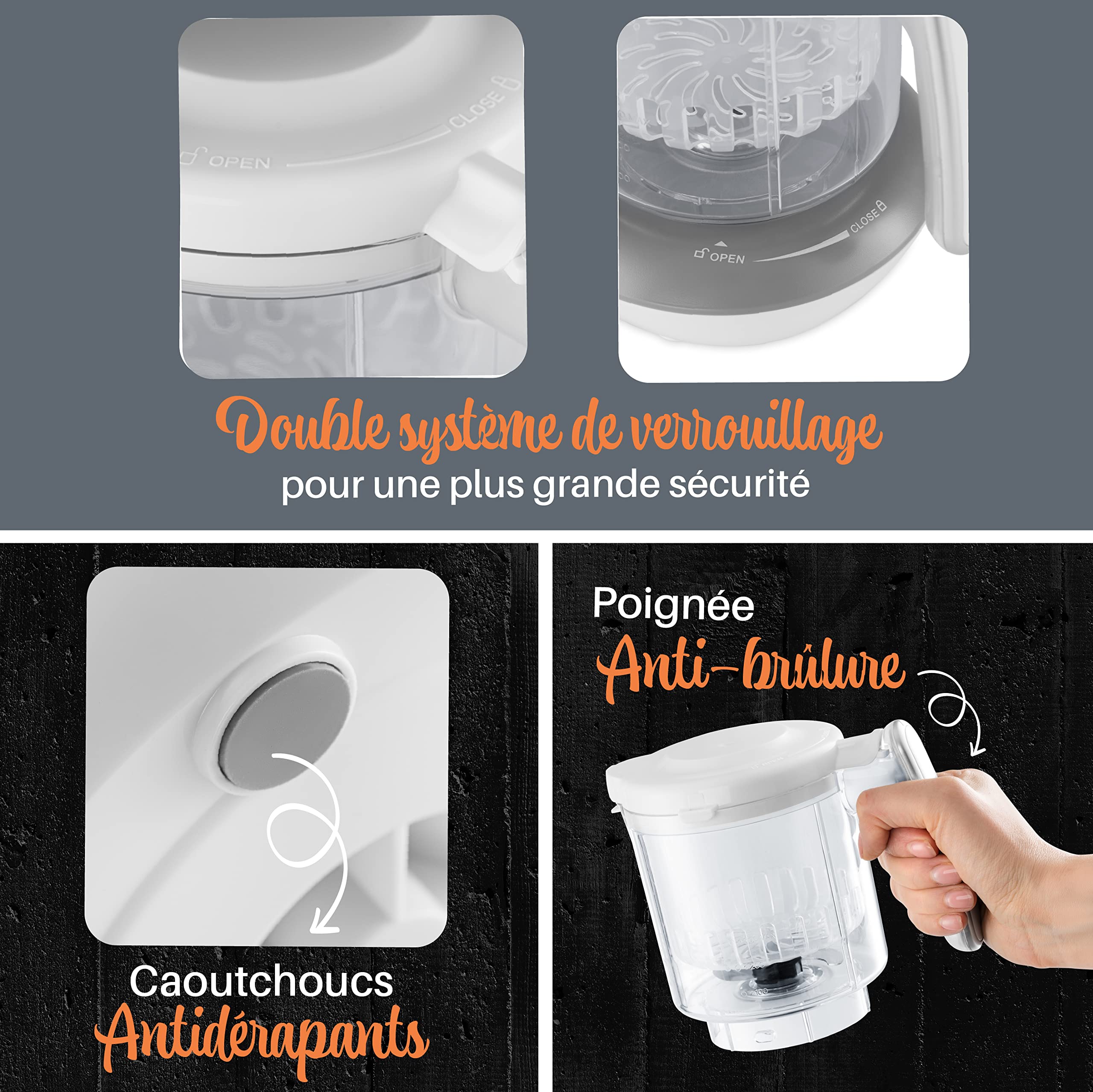 Sweety Fox Cuiseur Mixeur Multifonctions 7-en-1 pour Bébé - Vapeur, Mixeur, Pulse, Nettoyage Automatique, Stérilise, Réchauffe, Décongèle - Robot Cuiseur Multifonctions