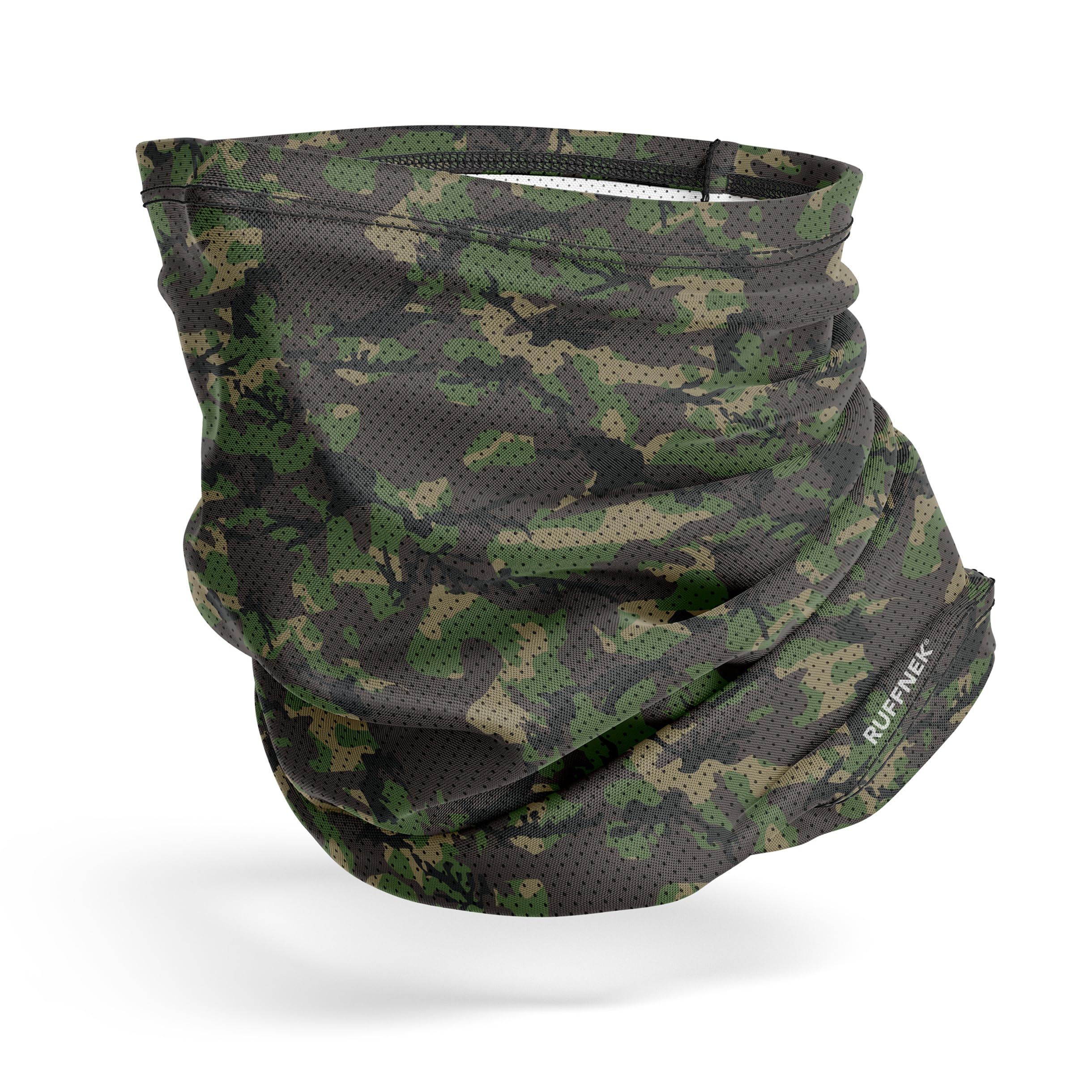 Ruffnek Men's Camouflage Green Airmesh Woodland Army Camo/Camouflage Snood Breathable Mesh Uv 50+ Protection – Multifunctional Headwear Neck Gaiter/Scarf – One Size - 50 X 25Cm - Airsoft/Tactical Snood.