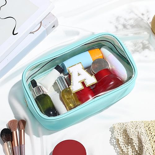 Miniatura 163 de YOOLIFE - Bolso transparente con iniciales para artículos de aseo personal para mujer, bolso de maquillaje y cosméticos impermeable, regalos de San