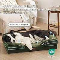 Vista 349 de Bedsure - Cama ortopédica mediana para perros, sofá cama impermeable para perros medianos, espuma de soporte con funda extraíble y lavable, forro