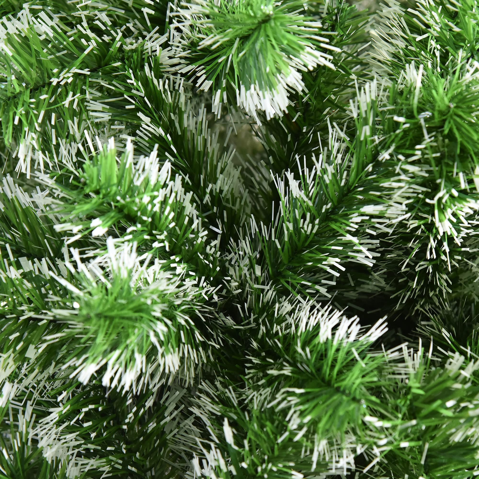 HOMCOM Sapin de Noël Artificiel Aspect Enneigé 210 cm Grand Réalisme | 968 Branches Épines Imitation Nordmann
