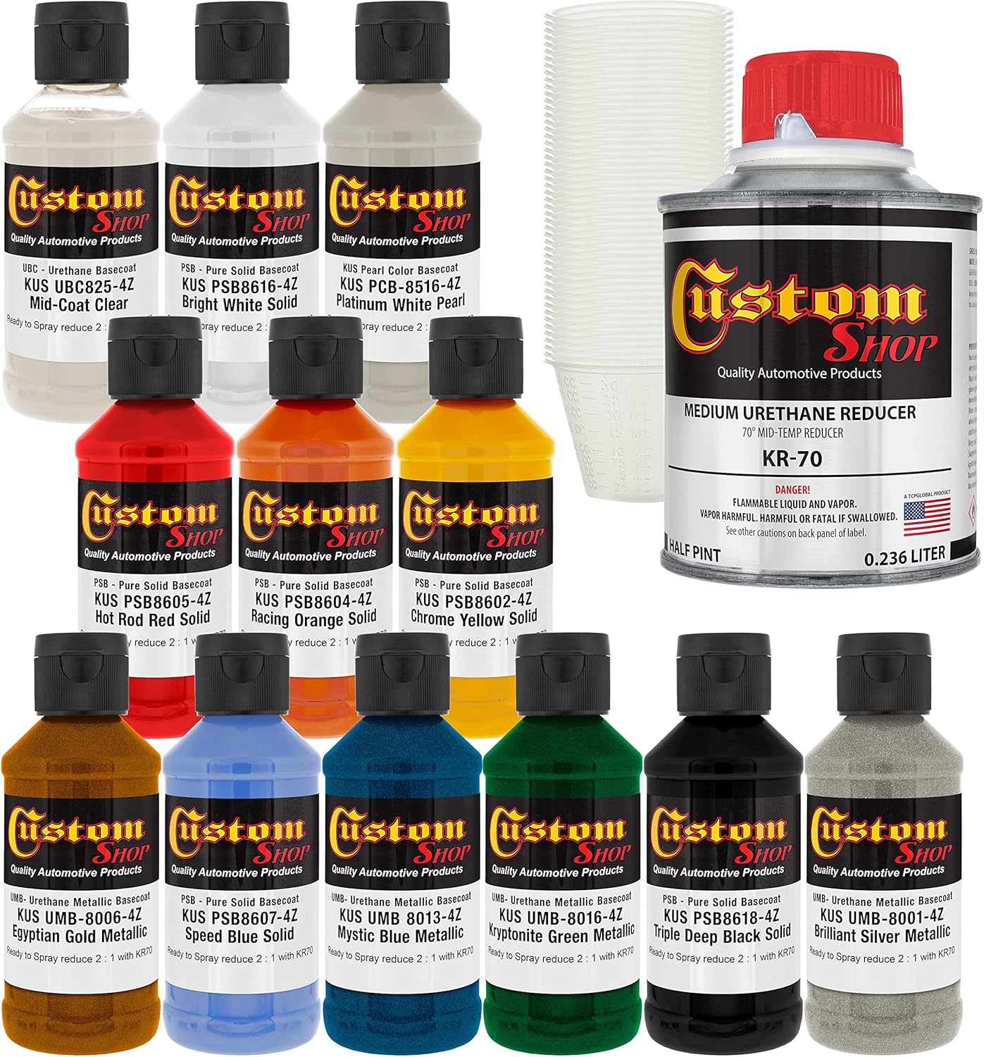 Custom Shop 12 Color Basic Set 12 Colors with Reducer and Midcoat KIT-BASIC12