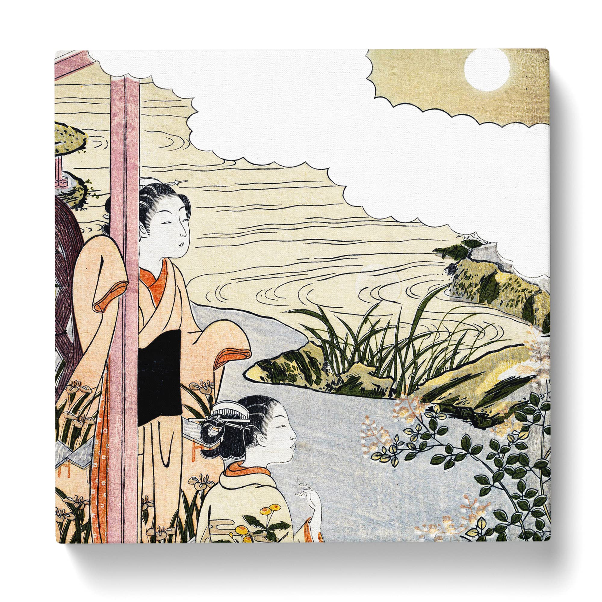 Girls on a Veranda by Harunobu Suzuki Canvas Print, Mixed, 35L x 35W cm - Image 2