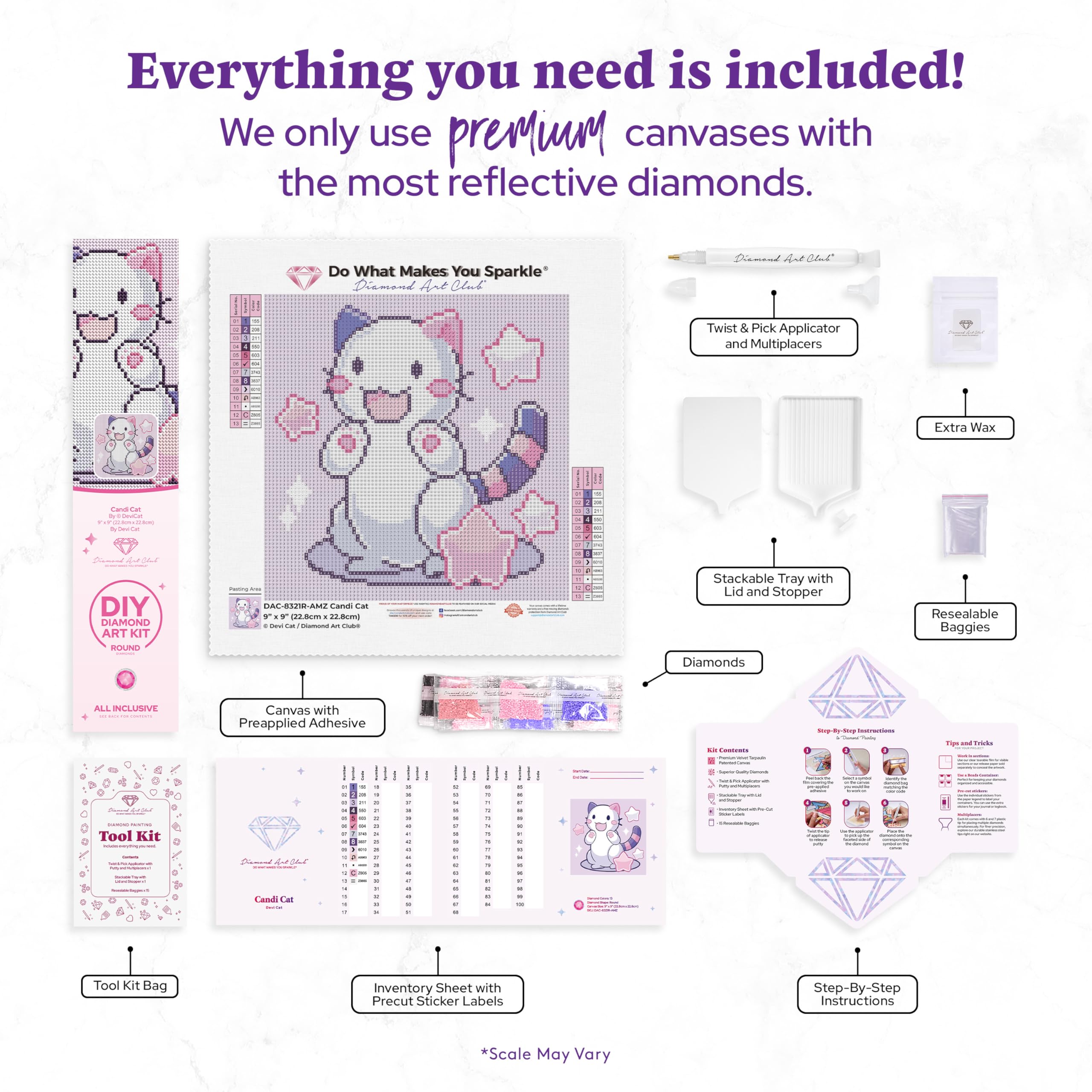 Amazon.com: DIAMOND ART CLUB Candi Cat Diamond Painting Kit, Fun
