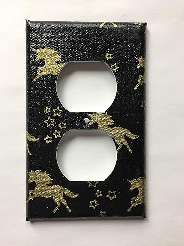 Miniatura 5 de Gold And Black Unicorn Light Switch Cover Various Sizes Offered