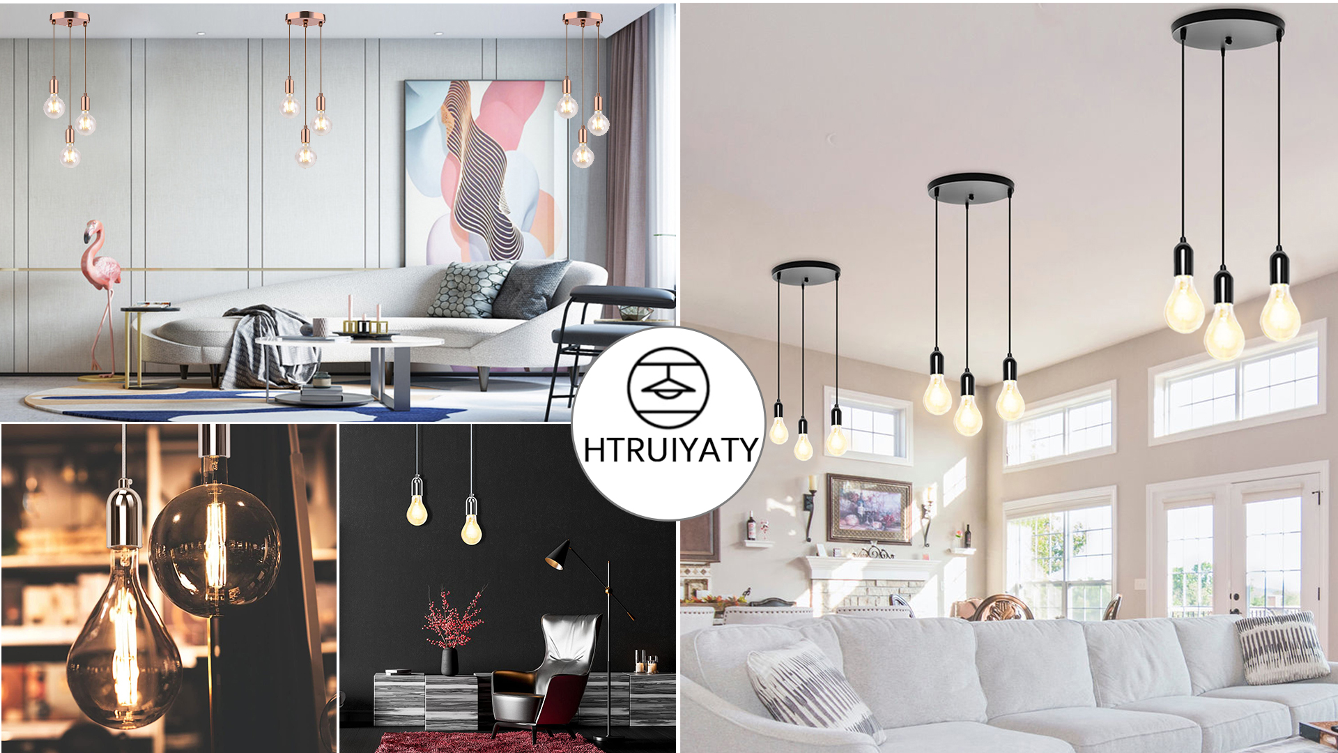 Lampada A Sospensione 3 Teste E27 - Cavo Regolabile 120 Cm, Per Cucina, Bar, Ristorante - Foto 6