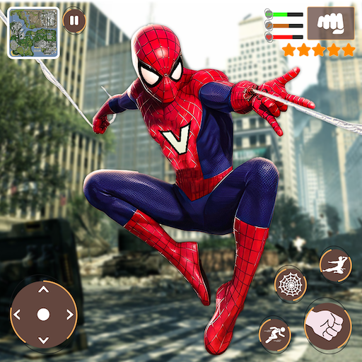 Super Spider Flying Rope Hero Ninja Games : Amazing Spider Stickman Hero City Crime Fighting Action Games 3d