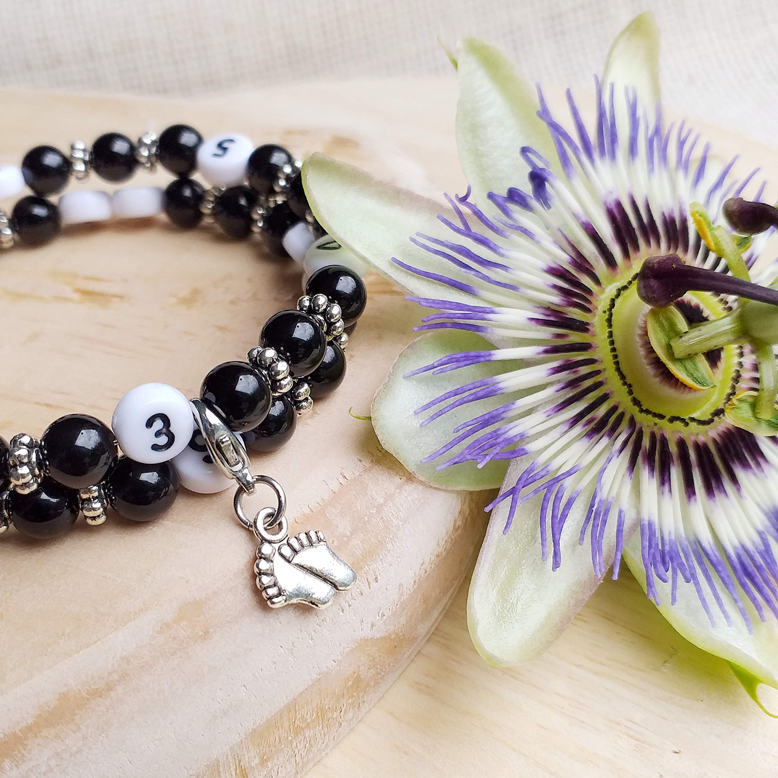 Bracelet d'allaitement agate - permet de noter l'heure de la dernière tétée ou dernier biberon - modèle Sokvy