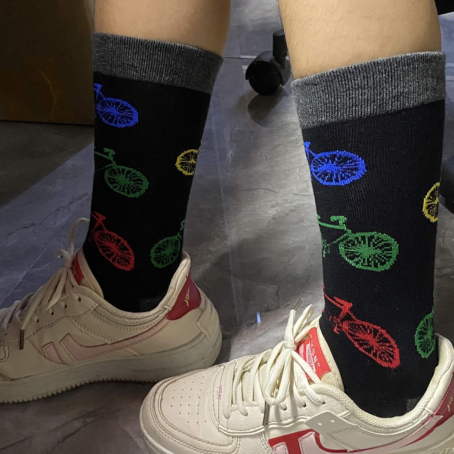 G2TUP Biker Cycling Funny Cyclist Gift Socks Oh Racer Adventure Gift for Biker (Cycling Socks, Mid Calf)