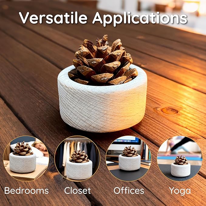 Difusor de Aceites Esenciales de Madera Eolyra con Cono de Pino miniatura 4