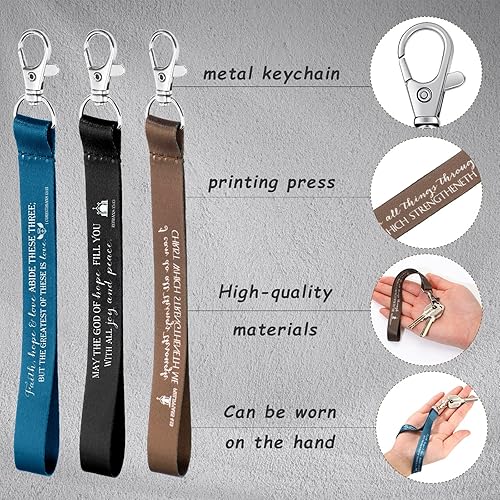 Miniatura 3 de Inbagi 50 llaveros cristianos de graduación cristiana, llavero religioso, versículo bíblico para fiesta cristiana (colores elegantes)