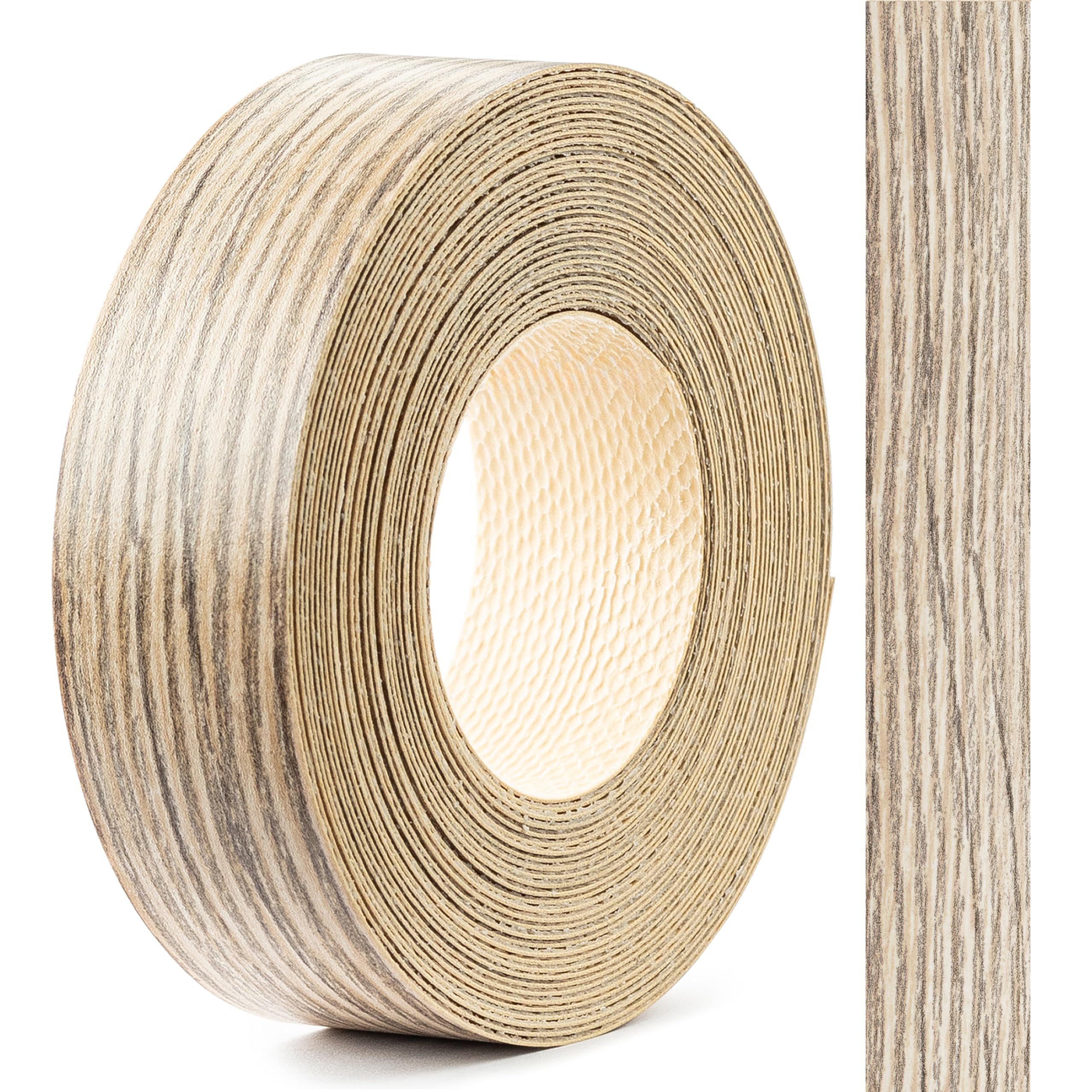 FOLDECOR Light Bordeaux Oak Hotmelt Melamine Edge Banding Tape 21mm x 5m, Iron on Edge Trim Strip for Furniture, Cabinets, Shelves & Panels, Easy to Apply & Cut