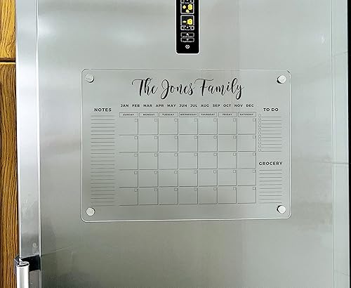 Miniatura 7 de Dry Erase Calendar - Magnetic Fridge Calendar - Magnetic Monthly Acrylic Calendar - Acrylic Magnetic Kitchen Board - Kitchen Wall Decor