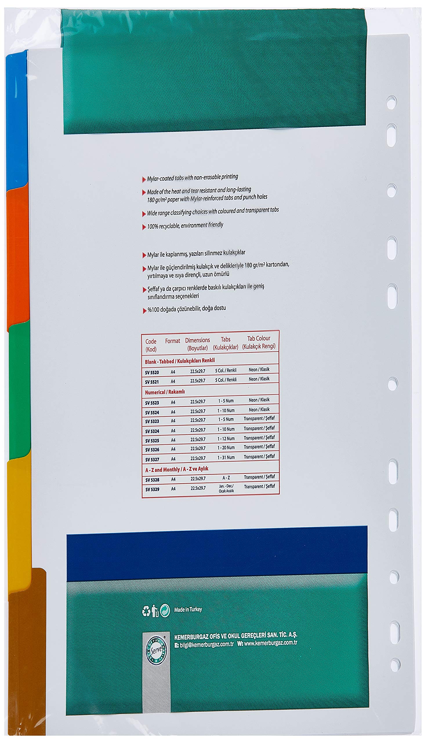 Serve Cartone Marker Classic 5 colori A4