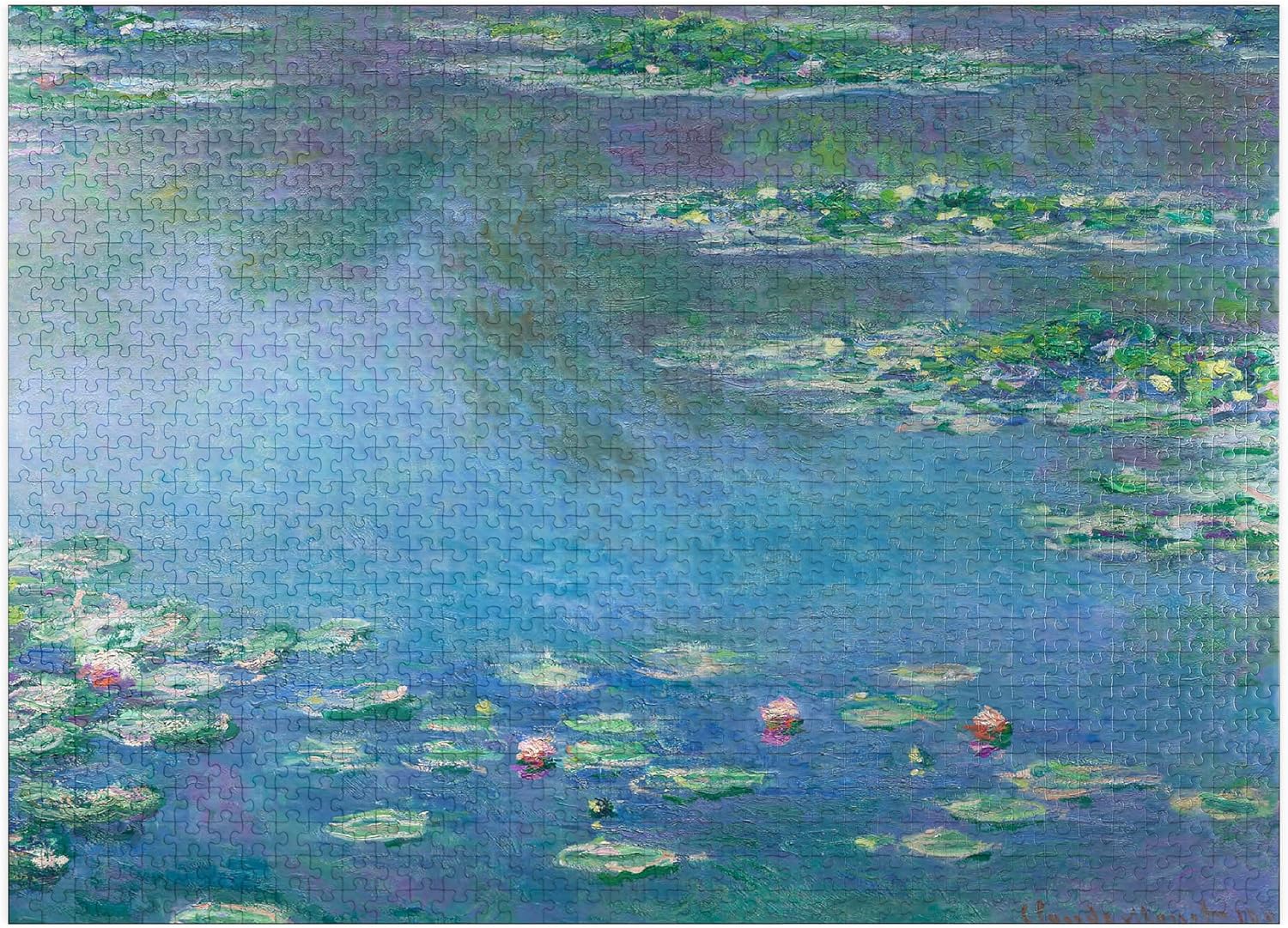 MyPuzzle Water Lilies 1840-1926 By Claude Monet - Premium 1000 Piece Jigsaw Puzzle for Adults