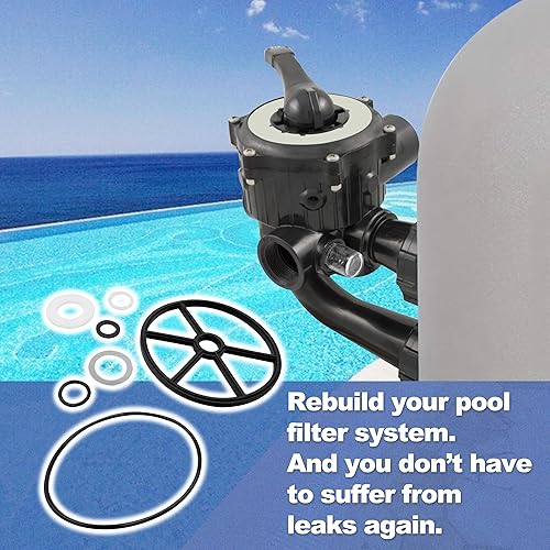 Miniatura 5 de Kit de sello de junta de asiento de araña para válvula de filtro de piscina compatible con Hayward SP0710, 0710X, 0711, 0712, 1 1 2 pulgadas