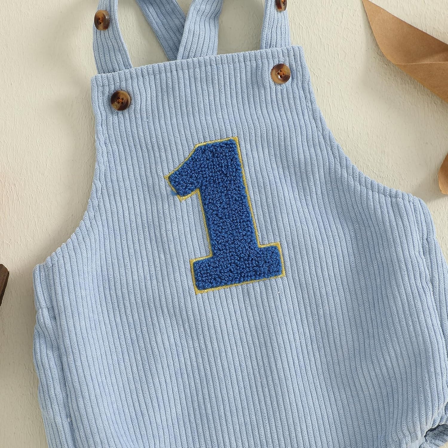 Thorn Tree Baby Girl Boy 1st Birthday Clothes One Year Old Bubble Bodysuit Backless Rib Romper Cake Smash Outfits - Image 6