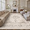 HUGEAR Vintage Beige Rugs Living Room Washable Non Slip Large Area Rug 240x300cm Bedroom Kitchen Hall Lounge Office Dining Room Indoor Carpet Low Pile Big Carpets