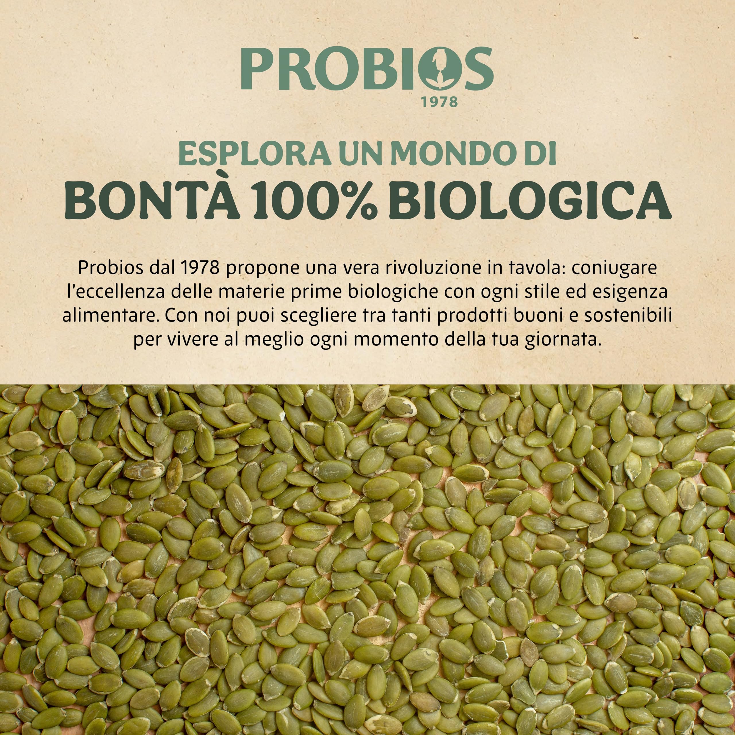 Probios Semi di Zucca Bio - Ricchi di Nutrienti - Perfetto per Piatti Dolci e Salati - Deliziosi e di Qualità Premium Semi Zucca - Confezione da 5 kg