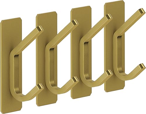 Miniatura 14 de Ganchos autoadhesivos para toallas de baño de níquel cepillado para montar en la puerta de baño, tiras fuertes de acero inoxidable SUS304 para negro