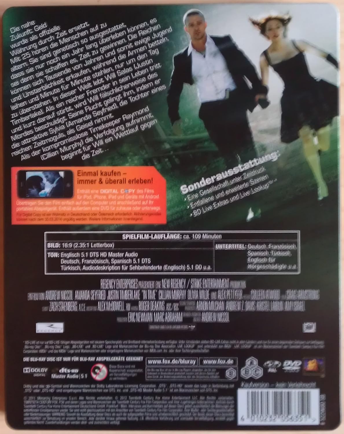 In Time Steelbook Blu Ray Amazon De Dvd Blu Ray