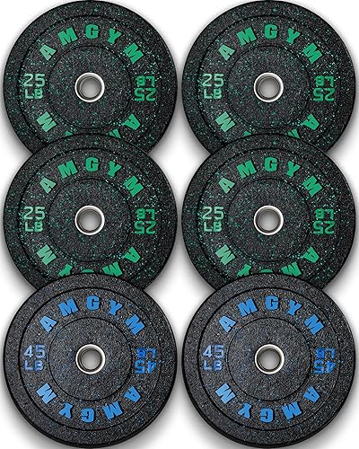 Miniatura 51 de Discos de peso olímpicos de 2 pulgadas y caucho para barras, discos para gimnasio en casa, entrenamiento de fuerza y levantamiento de pesas, 10 a
