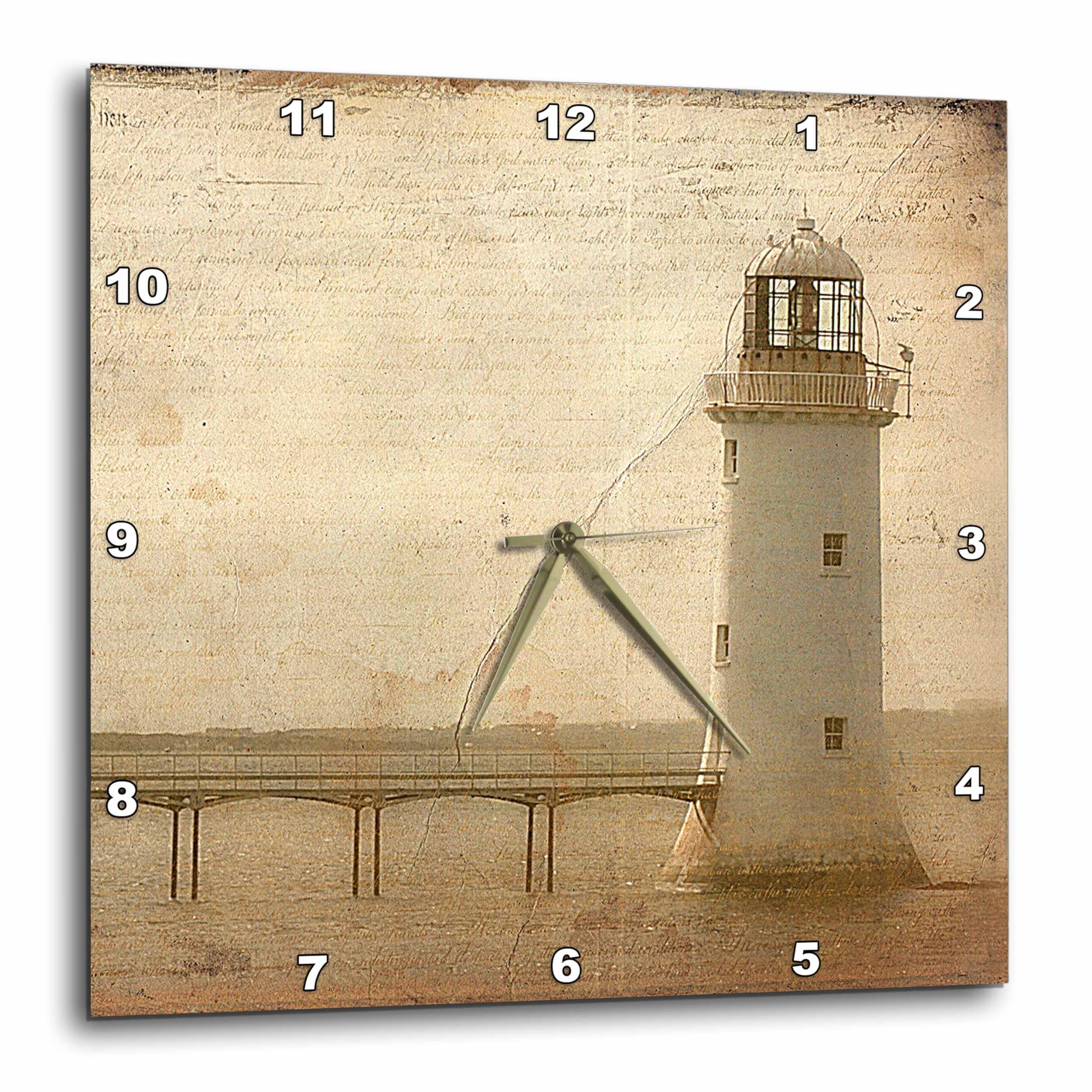 Horloge murale 3dRose Phare Grunge pour salon et bureau