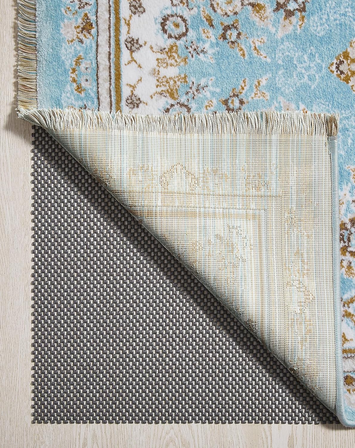 Veken 8×10 Ft Rug Pad Gripper for Hardwood Floors, Non Slip Dark Grey Rug Pads for Area Rugs, Thick Rug Grippers for Tile Floors, Under Carpet Anti Skid Mat, Keep Your Rugs Safe and in Place