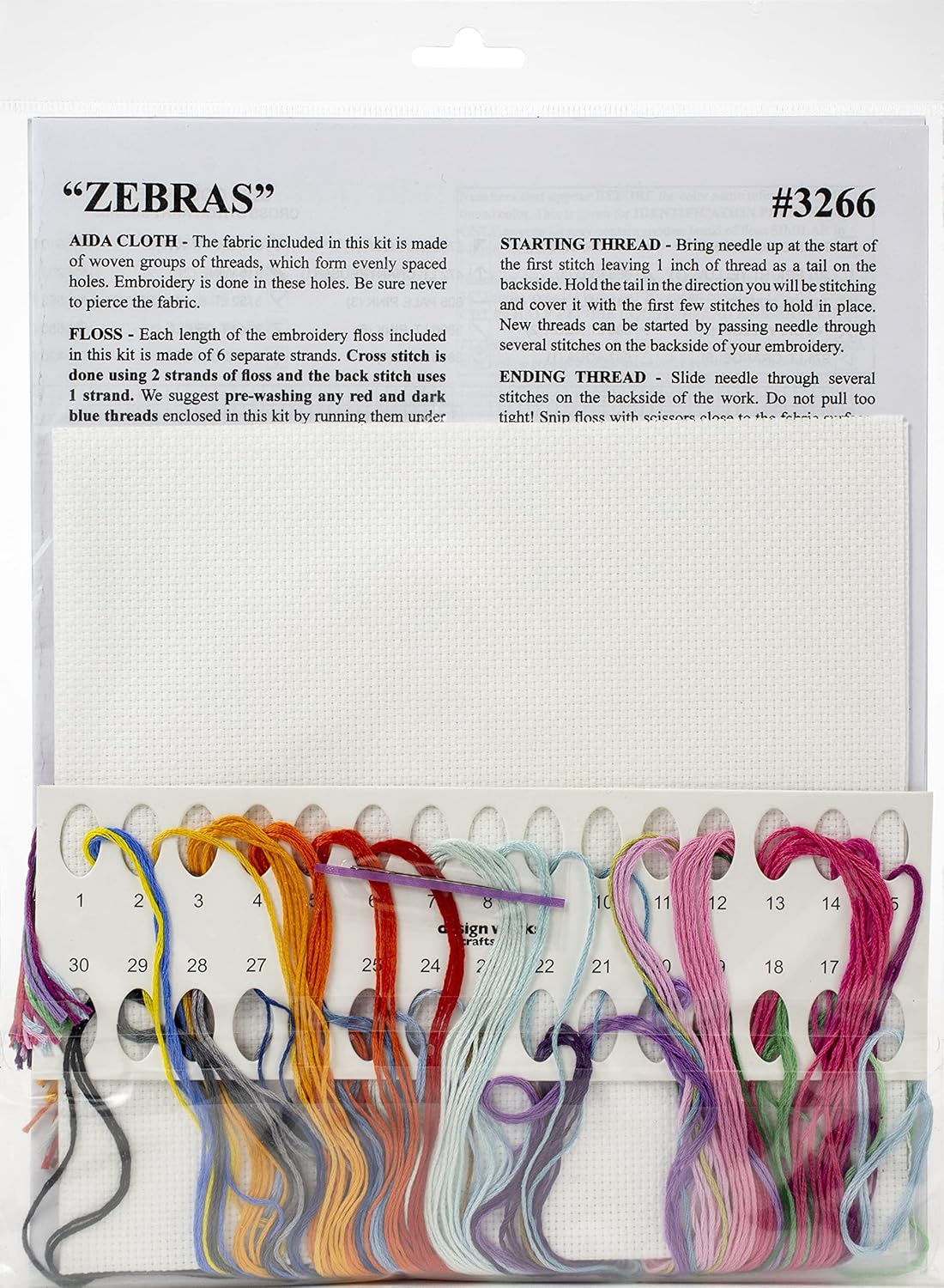 Design Works Counted Cross Stitch Kit 12"X12"-Colorful Zebras (14 Count)