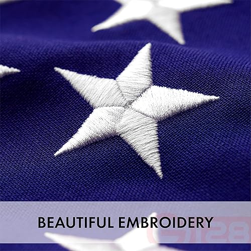 Miniatura 3 de G128 - Bandera de Estados Unidos con estrellas bordadas y rayas cosidas, ojales de latón