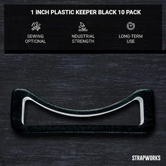 Strapworks 1 حبر حزام بلاستيكي - حافظة مشبك سوداء تمسك بأمان قطع متعددة من حزام - 10 عبوات