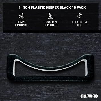 Strapworks 1 حبر حزام بلاستيكي - حافظة مشبك سوداء تمسك بأمان قطع متعددة من حزام - 10 عبوات