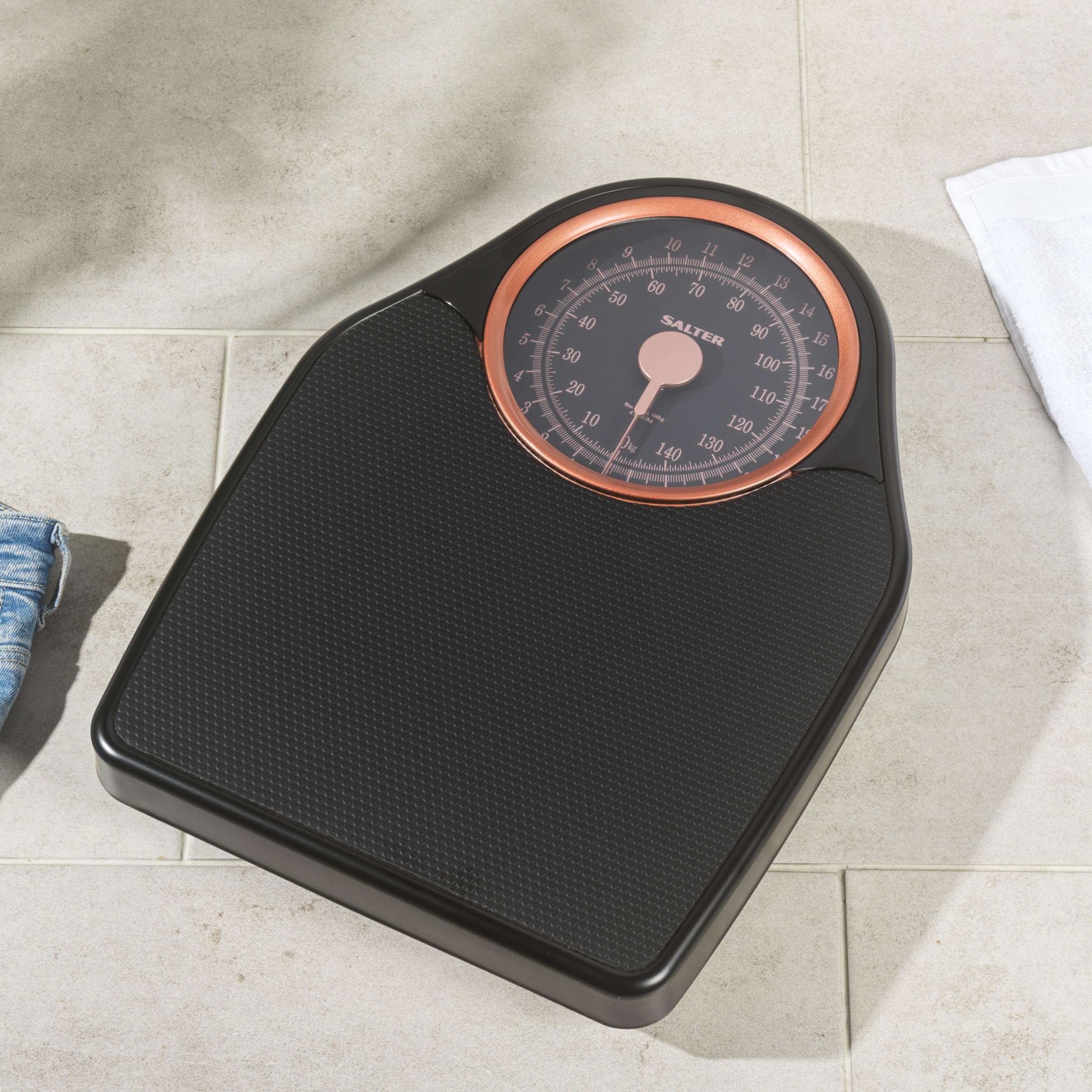 Salter 145 RGFEU16 Mechaniczna waga łazienkowa 150 kg, różowo-złota