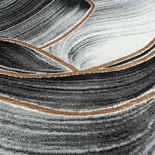 Miniatura 7 de Abani Luna Collection - Alfombra moderna de mármol amarillo, 4 x 6 pies, para sala de estar, dormitorio y oficina