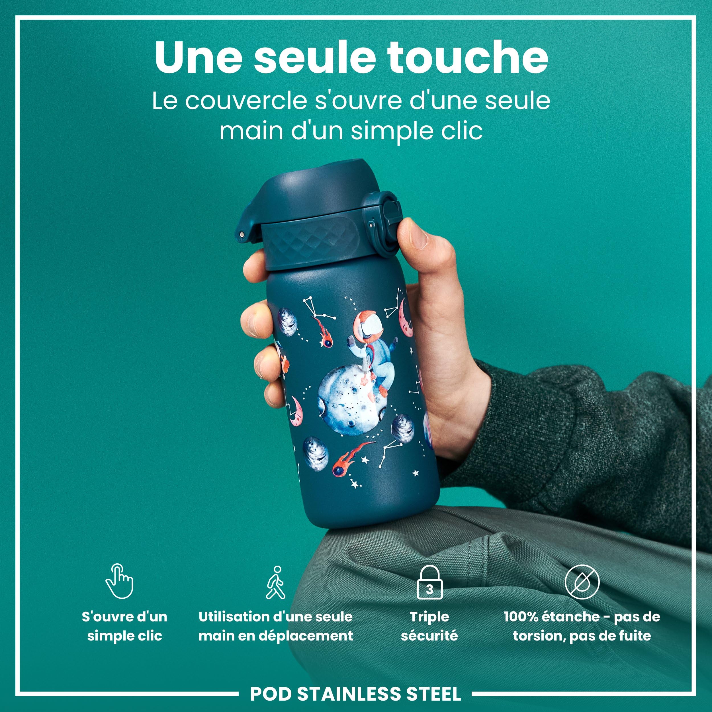 Gourde ION8 500 Ml Anti-fuite - Couvercle OneTouch, Lavable Au Lave- vaisselle, Sans BPA, Poignée - Matériau Recyclon, Motif Koala Bouteille Eau Sans BPA Lavable