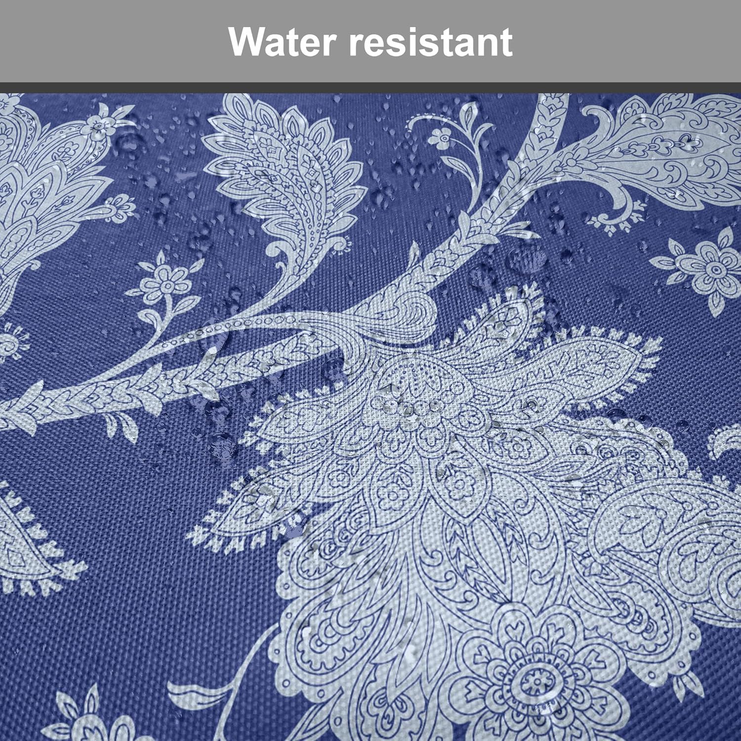 Ambesonne Floral Chair Seating Cushion Set of 2, Classic Flowers and Paisley Pattern Ottoman Nostalgic Bloom Design, Anti-Slip Seat Padding for Kitchen & Patio, 16"x16", Royal Blue