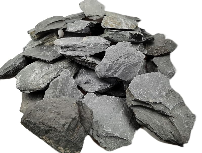 Pedras de ardósia natural para aquário, decoração e terrário Voulosimi, 2,54–7,62 cm, 3,4 kg
