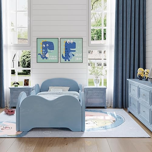Miniatura 6 de Cama para niños pequeños, cama de inundación para niños pequeños con mayor seguridad, tamaño estándar para cuna, camas de tela certificada, diseño