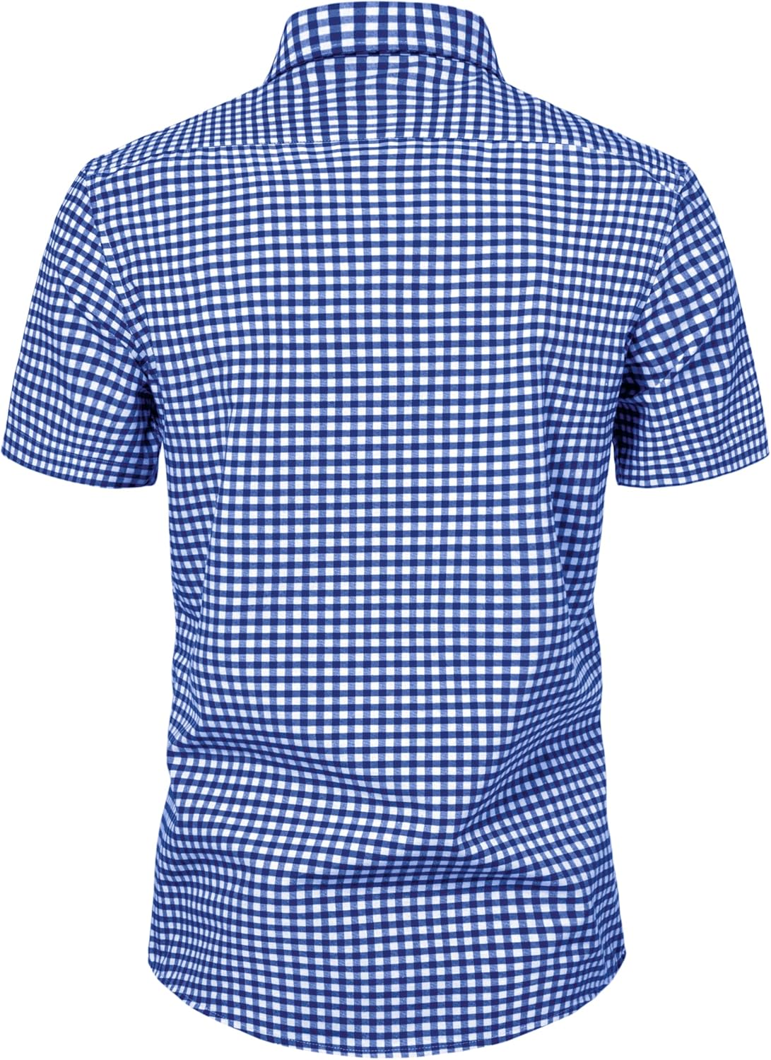 Manwan walk Mens Short Sleeve Plaid Casual Button Down Shirts Gingham Regular Fit Dress Shirts - Image 4