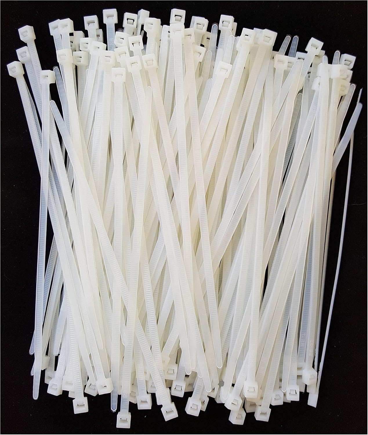 Cable Ties. Standard Duty 7.6 Inch Premium Nylon Wire Management Zip-Ties. 50 LB Tensile Strength. USA Strong Cable Ties (1000 Pack, Natural White)