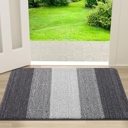 Vista 112 de Kitinjoy Tapete para puerta de interior y exterior, 48 x 32 pulgadas, antideslizante, absorbente, atrapador de suciedad, de perfil bajo, lavable
