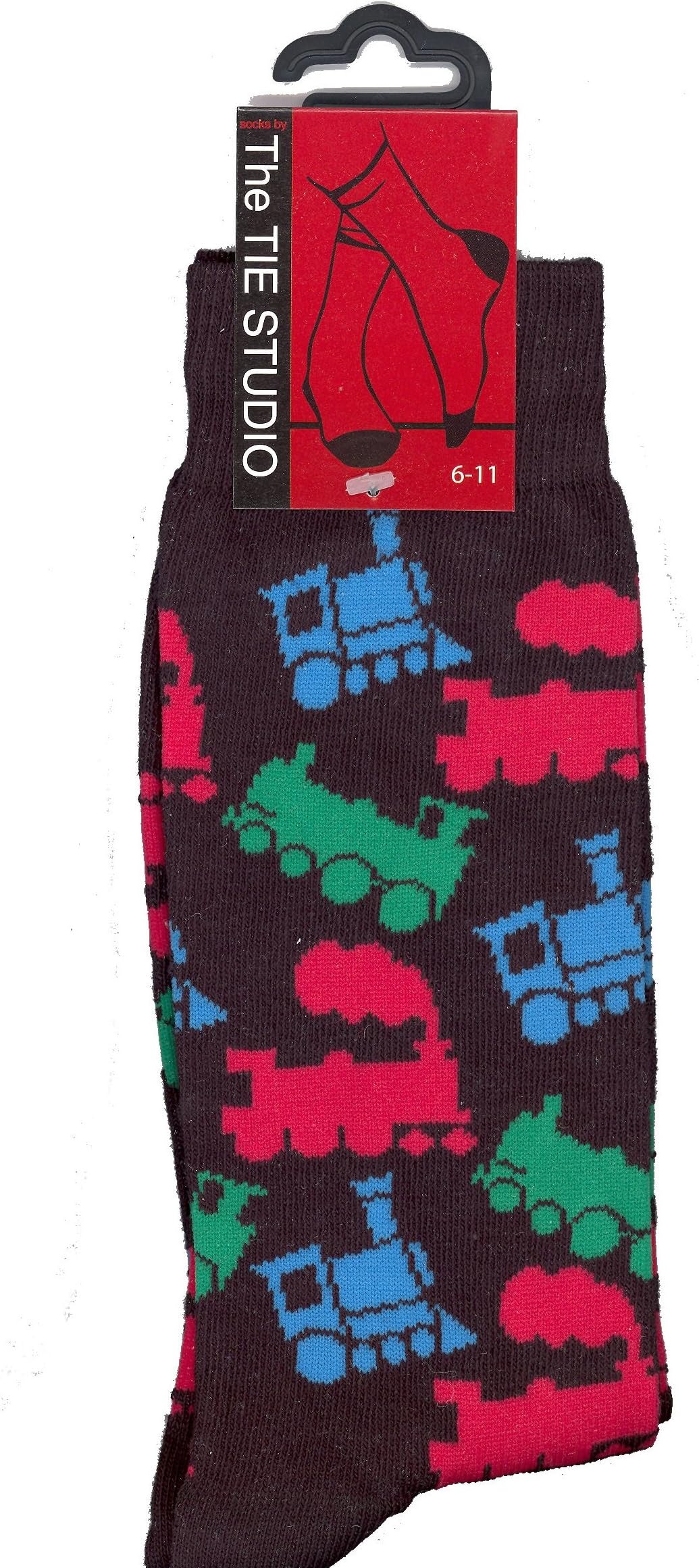 Colourful Steam Trains Cotton Rich Adult Socks (US: 7-12)