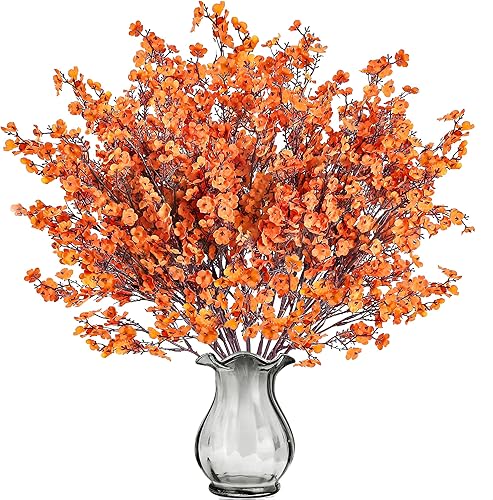 Vista 78 de Sggvecsy 15 piezas de flores artificiales de aliento de bebé, ramos de gypsophila a granel, flores de seda falsas de tacto real para el hogar, Negro