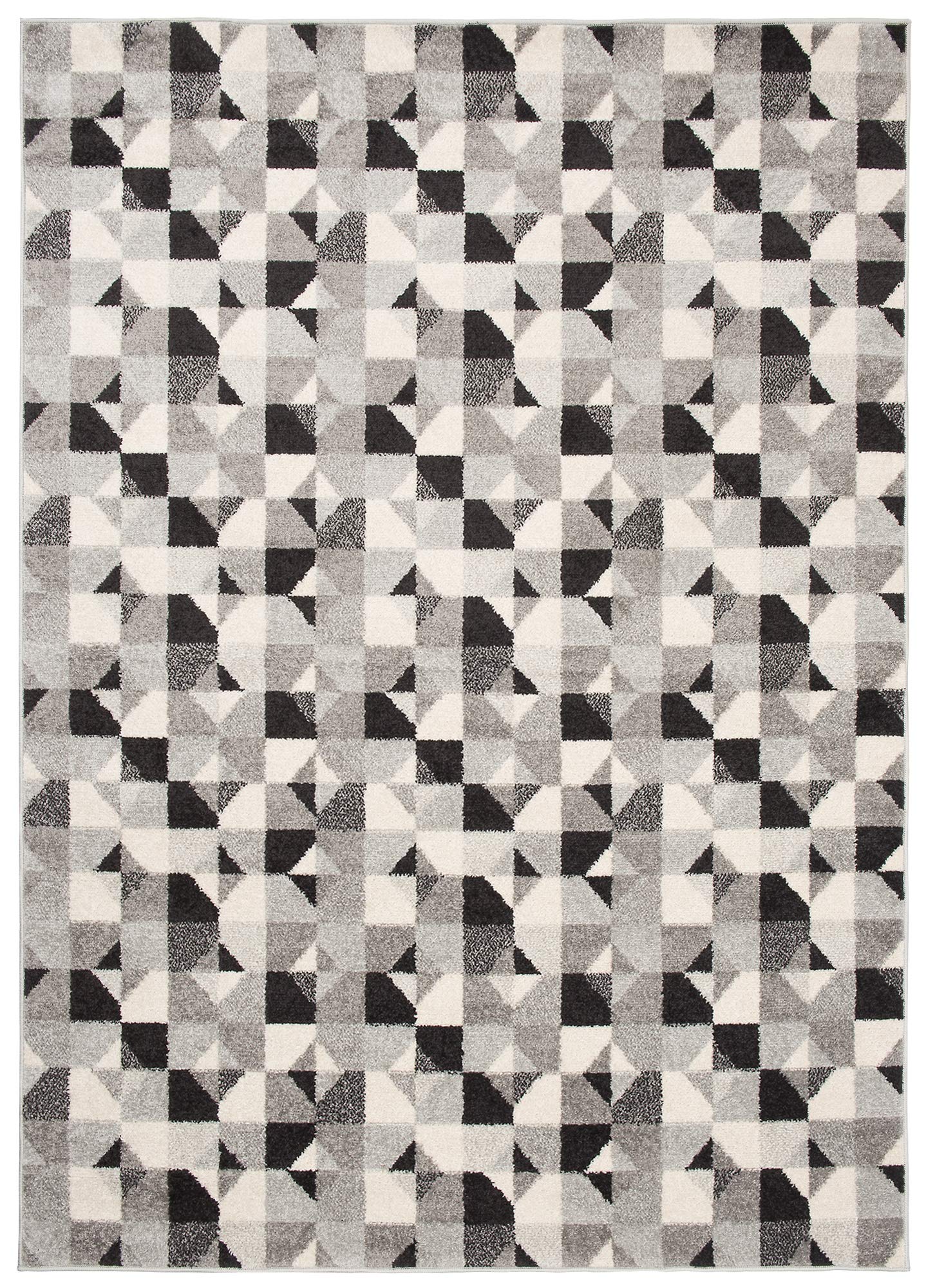 Tapiso LAZUR dywan do salonu, krótkie runo, nowoczesne wzornictwo, geometryczne figurki, kolor czarny, szary, kremowy, sypialnia, Ökotex 200 x 290 cm