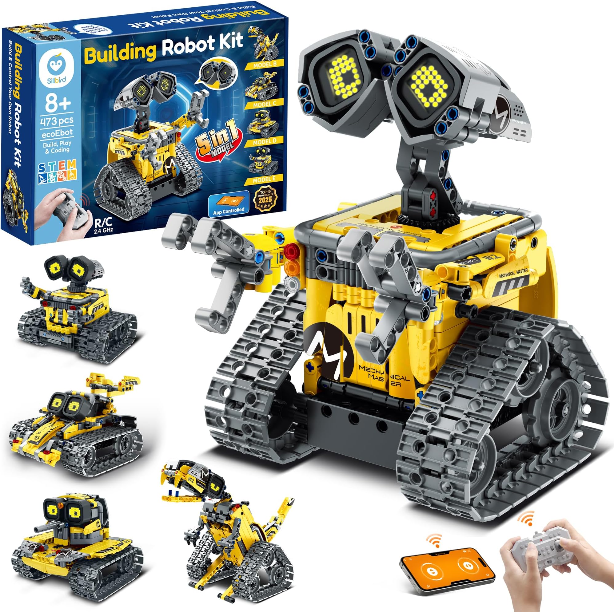 STEM Robot Building Toys for Boys Ages 8-13, Remote & App Controlled Technic Robot Toys Set, Educational Creative for Boys Girls Kids Aged 8+ (473 PCS)