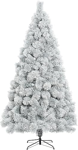 LuxenHome - Árbol de Navidad artificial lleno de nieve de 7.5 pies