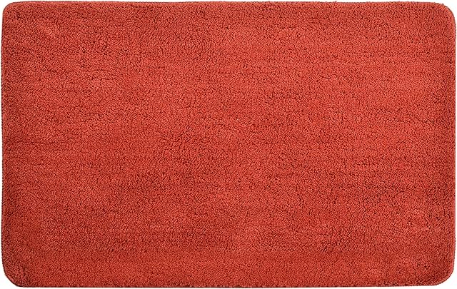 Allure Luxury Deep Pile Microfibre Bath Mat, Non-Slip, 50 x 80cm, Quick Dry & Easy Care (Terracotta)