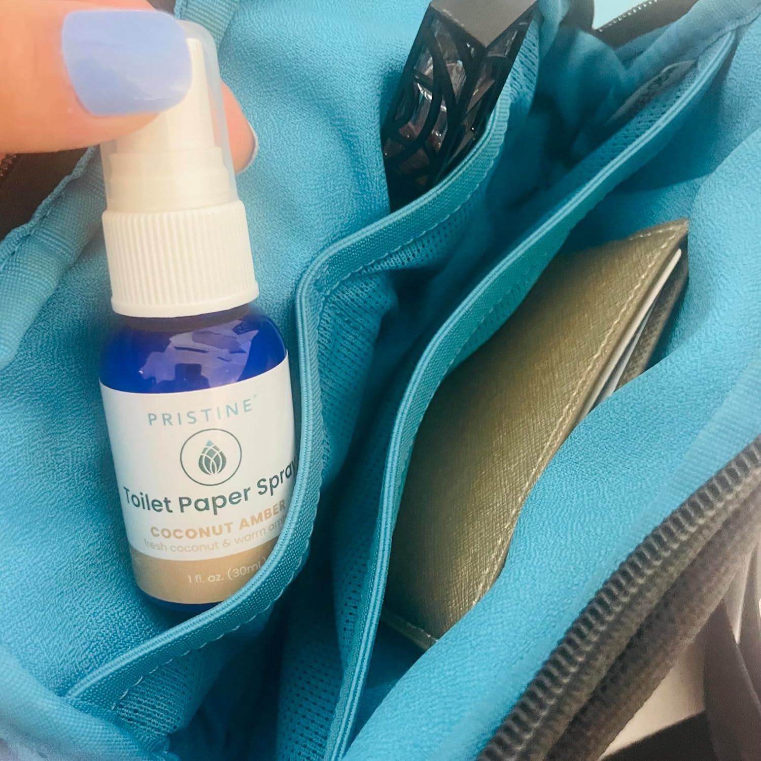 PRISTINE Toilet Paper Spray - As Seen on Shark Tank, More Natural Personal Cleansing Wipe Alternative, Spray Toilet Paper to Create Flushable Wipe, Coconut Amber 1 oz & 32 oz Bundle