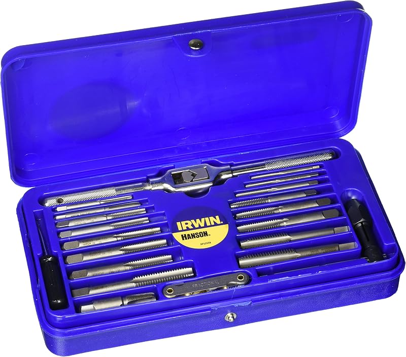 Irwin Industrial Tools 26319 Machine Screw with Fractional or Metric Tap and Hex Die Super Set, 41-Piece, Blue